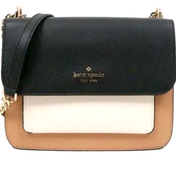 kate spade Handbags - Kate Spade Black and White Crossbody Bag with Gold Hardware